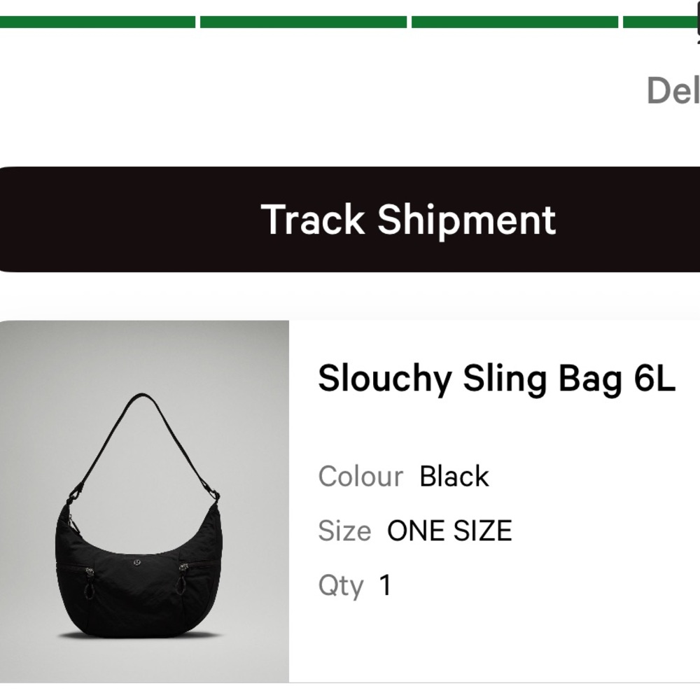 Black Slouchy Sling Bag by Lululemon